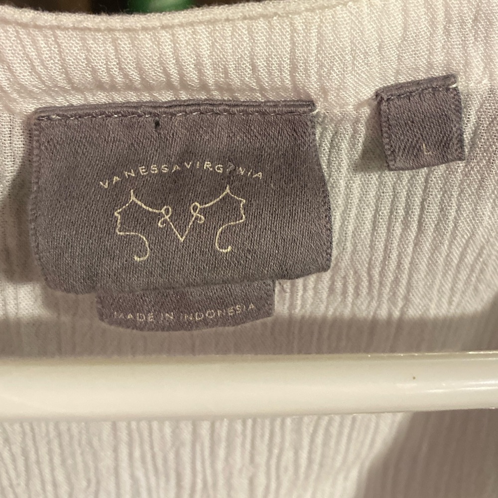 ANTHROPOLOGIE Vanessa virginia cream ladder lace tunic blouse button fro… - Picture 3 of 5